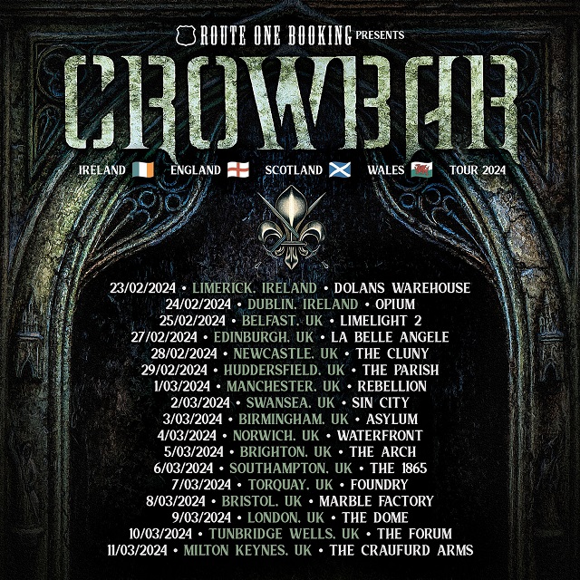 CROWBAR Confirm Dates For 2024 Tour Of The UK, Ireland BraveWords